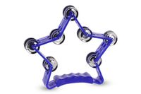 GEWA beatring stervorm - 14-paar verchroomde schellen - twee rijen - kleur blauw