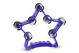 GEWA beatring stervorm - 14-paar verchroomde schellen - twee rijen - kleur blauw