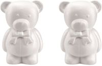 Glorex Hobby Piepschuim hobby knutselen vormen/figuren dieren - Set van 6x stuks - beer/beren - 20 cm - wit