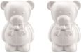 Glorex Hobby Piepschuim hobby knutselen vormen/figuren dieren - Set van 6x stuks - beer/beren - 20 cm - wit