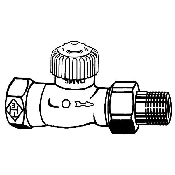 Heimeier V exact radiatorafsluiter recht 3/4 vernikkeld 371203000