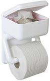 Wenko 2-in-1 toiletpapierhouder met planchet voor natte toilettissues, van hoogwaardige, stevige kunststof, inclusief montagemateriaal, afmetingen (B x H x D): 16 x 20 x 11 cm, wit