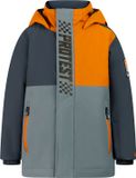 Protest PRTBobski Skijas Jongens Kleuter Waterkolom 10K Skipasvak Winterjas Stone Blue Colorblock