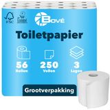BOVE Toiletpapier 3-laags 250 vellen, 56 rollen