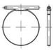 TOOLCRAFT TO-5363316 Serre-clip DIN 3017 1.4016 (W2) vorm C1 serre-clips, met ronde bouten, eendelig afmeting: 23 - 25/18 (50 stuks) 18 mm 50 stuk(s)