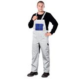 REIS Multimaster MMS Beschermende Tuinbroek - Verstelbare Pasvorm, Meerdere Zakken, Duurzame Stof, 65% Polyester 35% Katoen, Kleur: Wit-Blauw, Maat: 62