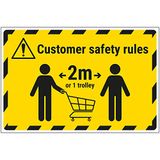 V Safety CV026CZ-FS Vsafety Customer Rules - Keep One Trolly Away zelfklevende vloerstickers, 450 mm x 300 mm