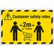 V Safety CV026CZ-FS Vsafety Customer Rules - Keep One Trolly Away zelfklevende vloerstickers, 450 mm x 300 mm