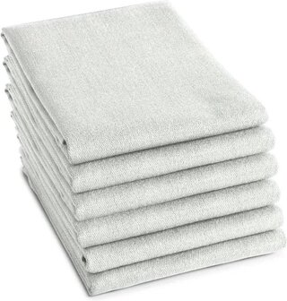 DDDDD Theedoeken Barbeque - Set van 6 - Katoen - Geruit - 65x65 cm - Wit