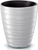 Prosperplast Plantenpot/bloempot Amazing - buiten/binnen - kunststof - wit - D30 x H33 cm - met binnenpot