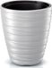 Prosperplast Plantenpot/bloempot Amazing - buiten/binnen - kunststof - wit - D30 x H33 cm - met binnenpot