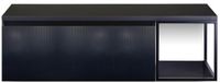 BES LED Frozen 3D Badmeubelset 140 cm - Greeplijst in Kleur - Zwart Frame - Wastafelbovenblad Zwart Mat