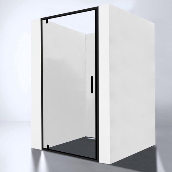 Sanifun Baron Nero Douchedeur - 70x200cm - Draaideur - Transparant glas - Antikalk