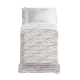 PENSIERI DELICATI Sprei 170 x 280 cm, eenpersoonslaken 100% katoen piqué, ideaal als meubel, dekbed voor eenpersoonsbed, patroon Love Beige, 100% Made in Italy