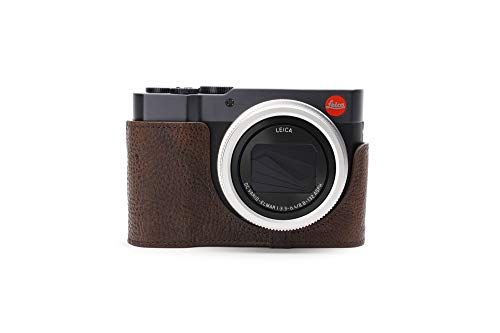 Zakao Leica C-LUX Case, Handgemaakte Echt Lederen Half Camera Case Tas Cover voor Leica C-LUX Bottom Opening Versie Met Hand Strap (Koffie)