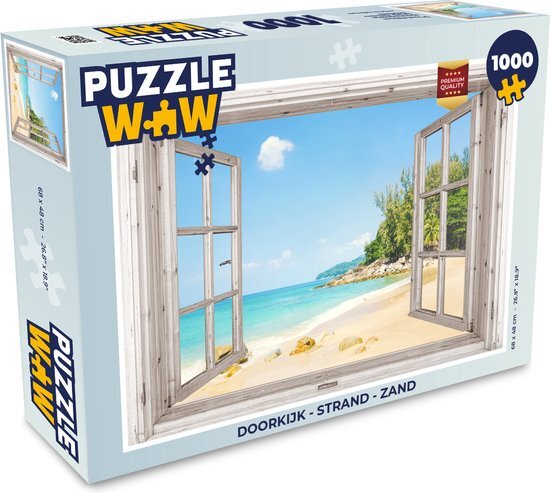 MuchoWow Puzzel Doorkijk - Strand - Zand - Legpuzzel - Puzzel 1000 stukjes volwassenen