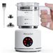 morpilot Milk Frother Elektrische melkopschuimer, van glas, 6-in-1 functie, 250 ml/500 ml, wit