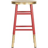 Safavieh Pallas barkruk 34 x 34 x 60.96 cm rood/goud.