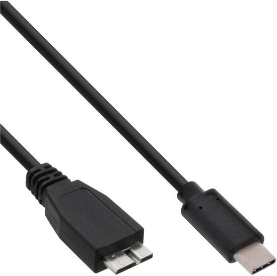 InLine USB 3.2 Gen.1x2 kabel, USB-C male naar Micro-B male, zwart, 1,5m