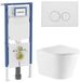 Geberit QeramiQ Dely Toiletset - 36.3x51.7cm - Geberit UP720 inbouwreservoir - rimless - diepspoel - zitting - softclose - bedieningsplaat mat wit - ronde knoppen - glans wit