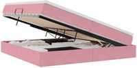 vidaXL Opbergbed met matras Roze 200 x 200 cm Fluweel