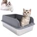Merkloos Kattenbak Roestvrij Staal - Grote Kattenbak 60 × 40 × 20 cm - Inclusief Kattenbakschep - Eenvoudige Reiniging - Antilek Ontwerp - Ruime Toegang voor Katten - Kattenbakken