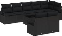 vidaXL Tuinbank Set 9 stuks Zwart Polywood