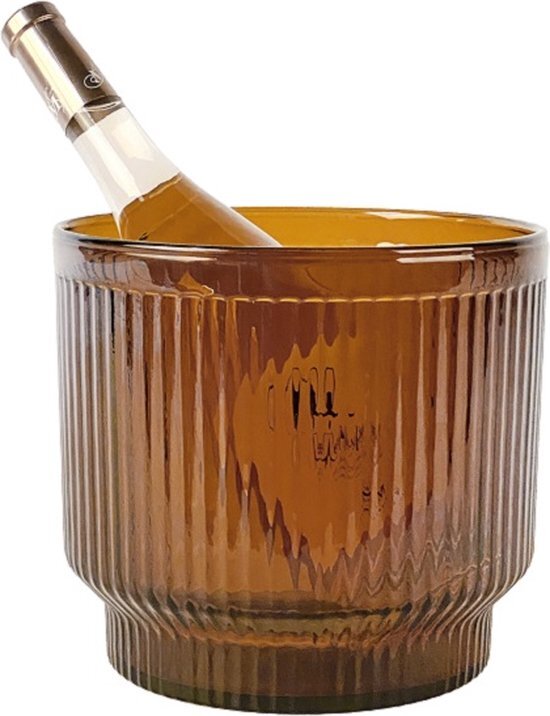 XLBoom Lima Schaal Large - Rond - Glas - Amber - &#216; 21 cm