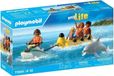 PLAYMOBIL My Life: Vacances à la plage, scooter des mers avec banana boat, 4 figurines, 22 pièces, y compris dauphin