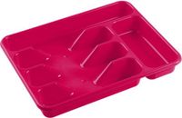 Hega Hogar Organiseur de couverts - 2 pièces - Fuchsia - 5 compartiments - Plastique - 34 x 26 x 5 cm