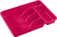 Hega Hogar Organiseur de couverts - 2 pièces - Fuchsia - 5 compartiments - Plastique - 34 x 26 x 5 cm