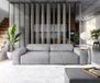 DELIFE Big-sofa Sirpio XL 270x130 cm microvezel gris avec pouf