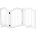 MDF Barrière de sécurité barrière modulable pliable pour animaux de compagnie avec pied de support MDF bois massif 154,5 x 61 cm blanc