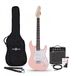 Gear4music LA Elektrische Gitaar, Roze, 10W Gitaarversterker & Accessoireset