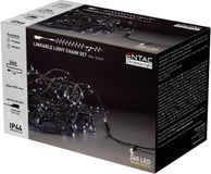 Entac LED Lichtsnoer Kerst 24m - Met Adapter - Kerstverlichting voor Buiten en Binnen - Koppelbaar - Warm Wit Licht