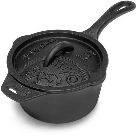 Petromax KR1 Gietijzeren Steelpan met deksel (1 liter) - Zwart