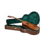 Crossrock Designer Series Houten OM Gitaarkoffer voor Martin 000-14 Fret | Blossom Bruin Kunstleer, Bosgroen Fluwelen Interieur, Slot - Premium Hardshell - Blossom Bruin (CRW530OMBQ)
