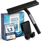 WISCHMA Essuie-glace silicone avec support adhésif - Noir