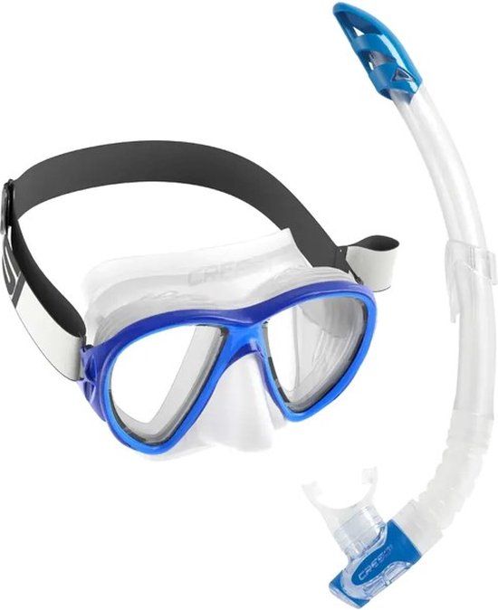 Cressi FIJI GAMMA snorkelset Transparant Blauw - Volwassenen - Siliconen - Inclusief waterloosventiel