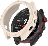 Strap-it Rugged TPU Beschermhoes (Beige) – Stevige schokbestendige case – duurzame bescherming – geschikt voor Garmin Approach S70 (42mm)