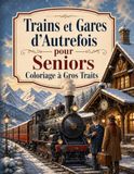 Trains et Gares d’Autrefois pour Seniors Coloriage à Gros Traits