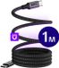 Buddi Flex | Magnetische USB-C naar USB-C Kabel 60W Fast Charge | 480Mbps Dataoverdracht | Gevlochten Nylon | Magnetische Kabel | Ideaal voor op Bureau | Handige Kabel | 1M | 1 Meter | Zwart