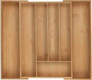 Merkloos Relaxdays bestekbak - uitschuifbaar - 5 - 7 vakken - 6 x 34-56 x 50 cm - bamboe