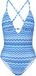 Triumph Red Label Mix & Match Summer gestreept zwempak voor dames, helder blauw, maat 40C