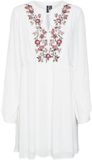 VERO MODA VMMINA EMB L/S SHORT DRESS WVN EXP GA Mini jurken Wit Gebloemd Lange mouw Viscose L