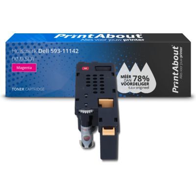 PrintAbout Huismerk Dell 593-11142 (XMX5D) Toner Magenta