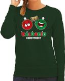 Bellatio Decorations Foute Kersttrui/Sweater Dames - Groen - S