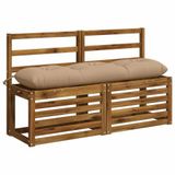 vidaXL Bankkussen VIANEN 100% Polyester Zand 110 x 30 x 12 cm