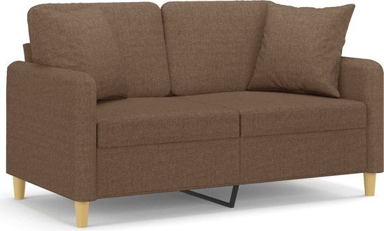 vidaXL Tweezitsbank met sierkussens 120 cm stof bruin