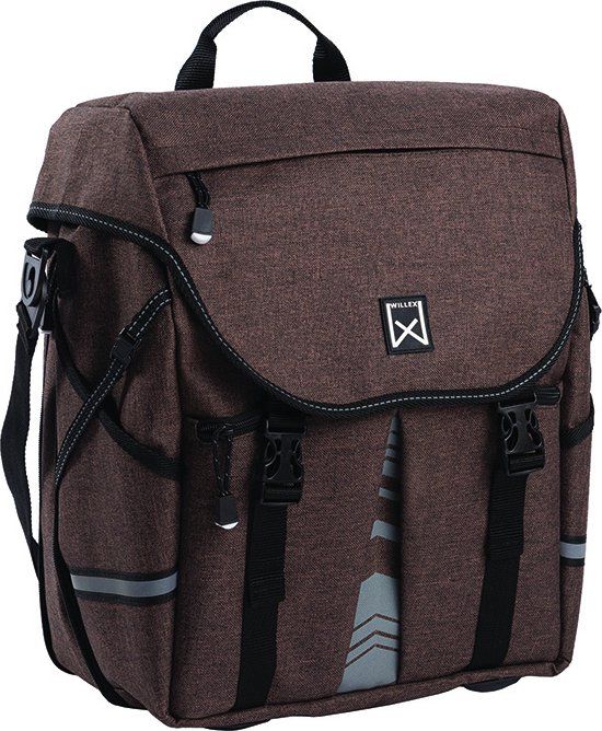 WILLEX Pakaftas S 10 liter Bruin - Dubbele Fietstas - Waterafstotend - 10L